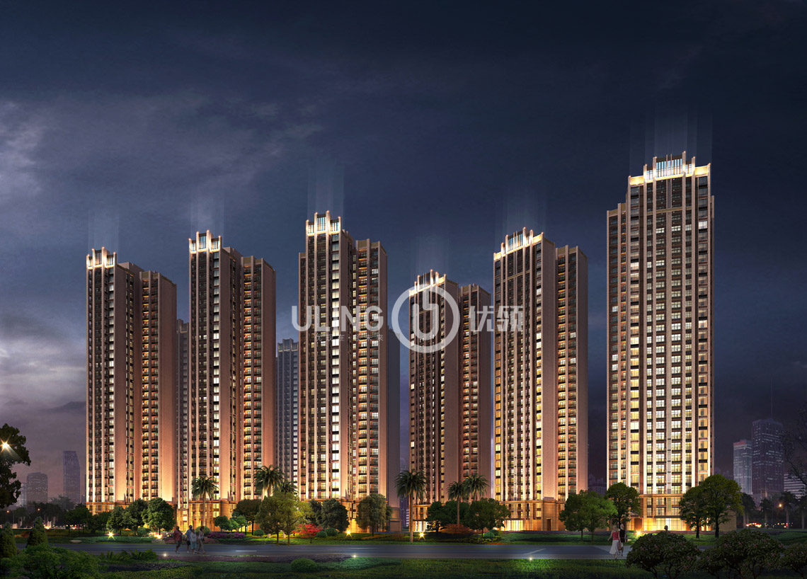 夜景建筑效果圖